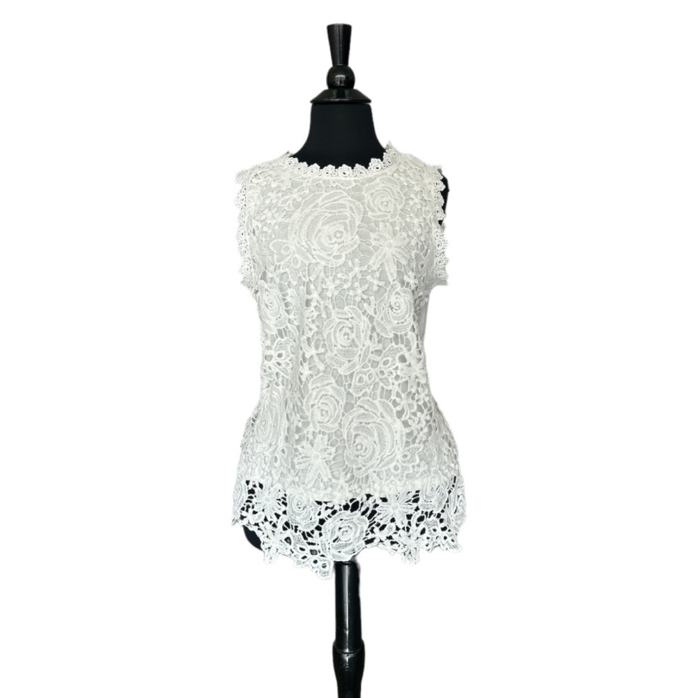 Knitted Floral Tank Top
